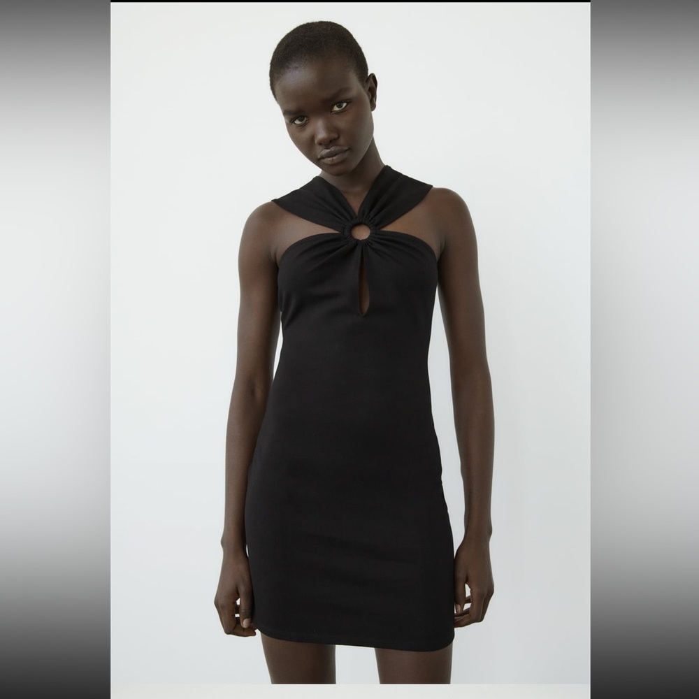 ZARA DRESS WITH METAL RING DETAIL